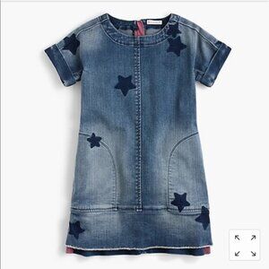 J Crew crewcuts Denim Star Kids Shift Dress Size 14